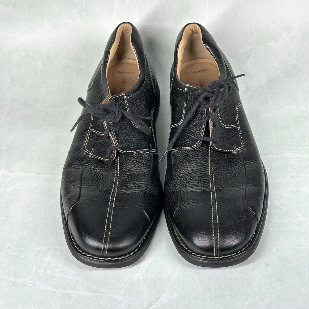 Johnston & Murphy Men's Size 10 Shuler Bicycle Black Leather Dress Shoe 20-7222 - Picture 3 of 15